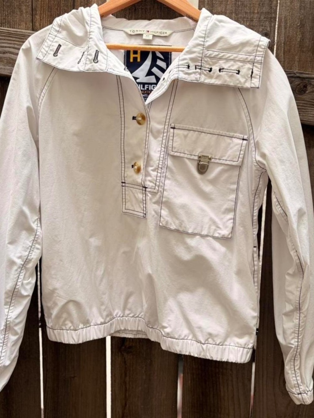 Vintage 90s Tommy Hilfiger White Windbreaker